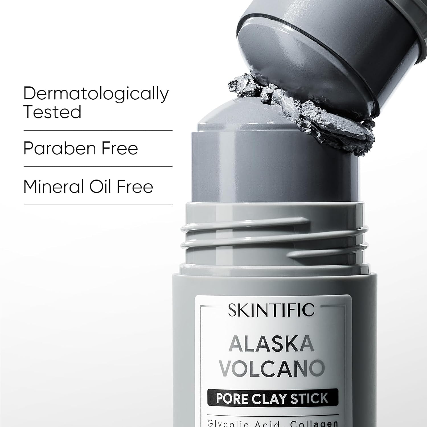Deep Pore Cleansing Blackhead Remover Face Mask Stick, Mud Mask with Natural Alaska Volcano Clay, Gentle Exfoliating, Smoothing Skin, Non-Drying, Skincare Facial Mask
